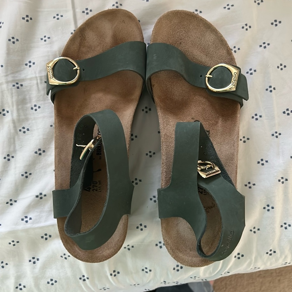 Birkenstock-Papillio Solely Size 42 Thyme Nubuck Leather